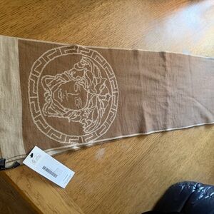 Versace Tan and Brown Medusa Scarf never worn.. beautiful 😍